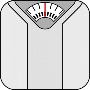 Bathroom scale for tracking weight loss