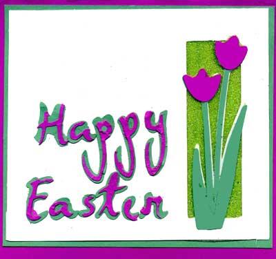 Hand Made Easter Card with Tulip Die Cuts