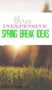 Searching for things for your kids to do during spring break? These three inexpensive spring break ideas are sure to keep them entertained.