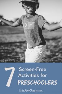 Here are several screen-free activities for preschoolers!