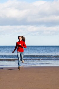 Running on the beach for fitness